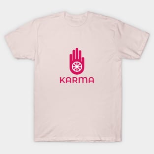 Karma Pink Hand Design. T-Shirt